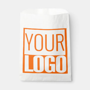 Neon orange -bold logo favor bag