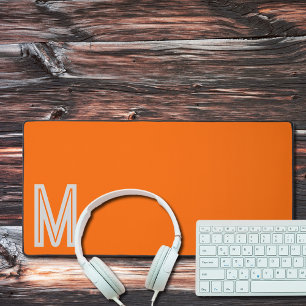 neon orange - bold monogram desk mat