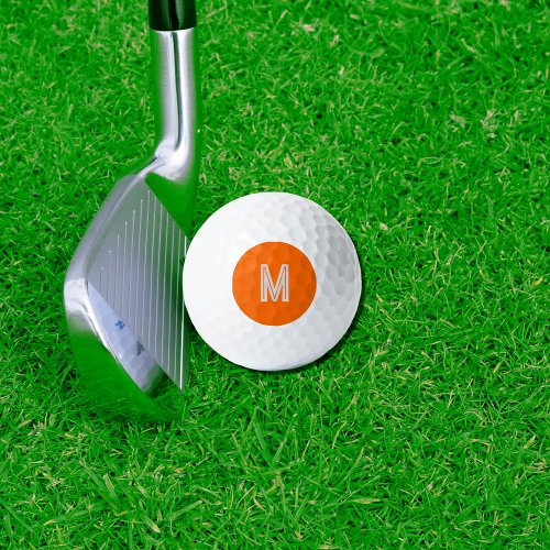 neon orange _ bold monogram  golf balls