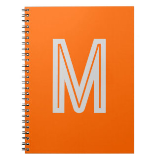 neon orange - bold monogram  notebook