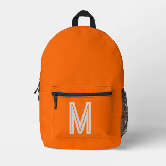 neon orange - bold monogram printed backpack