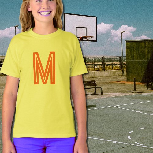 neon orange _ bold monogram  T_Shirt