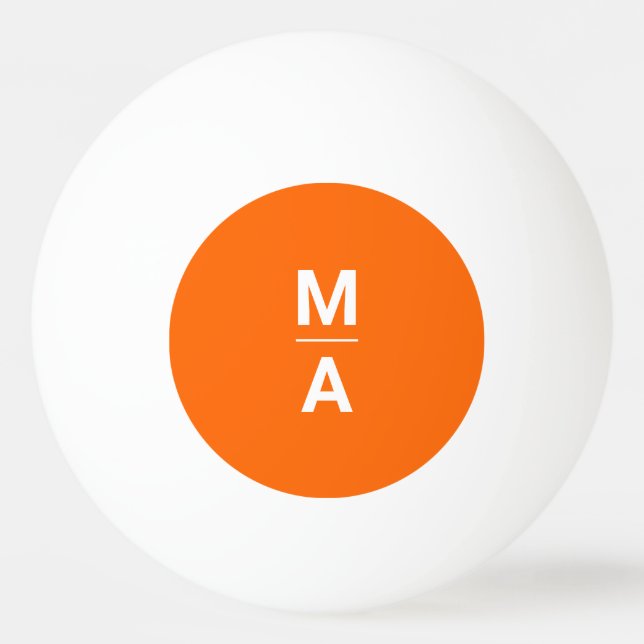 neon orange  - bold monograms  ping pong ball (Front)