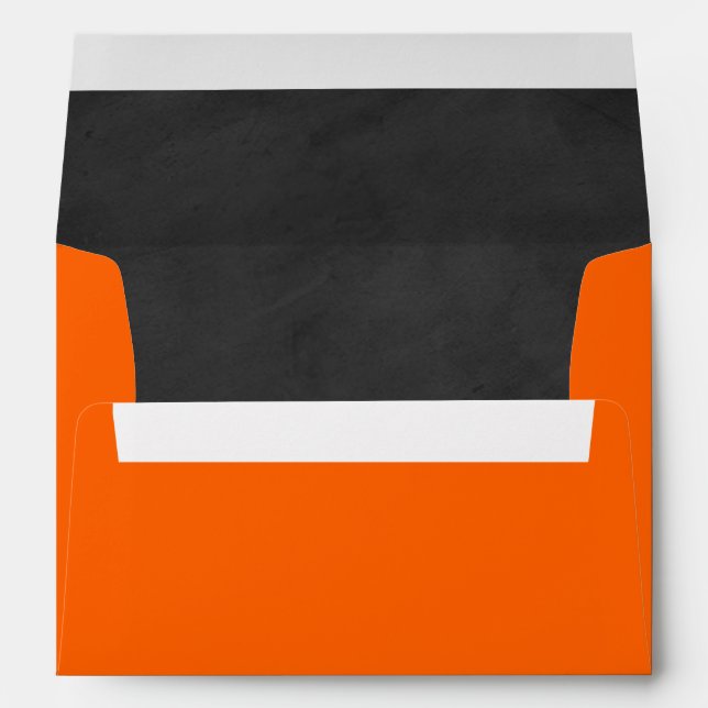 Neon Orange, Chalkboard Bat Mitzvah Env. for 5x7s Envelope (Back (Bottom))