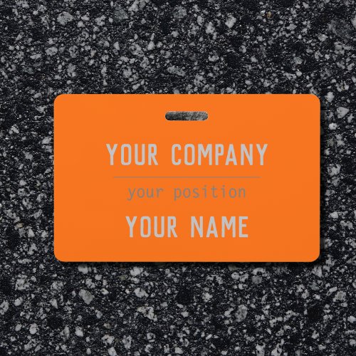 Neon orange color _ bold lettering badge