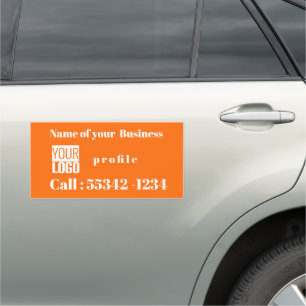 neon orange custom logo car magnet