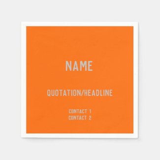 Neon Orange Custom Paper Napkins