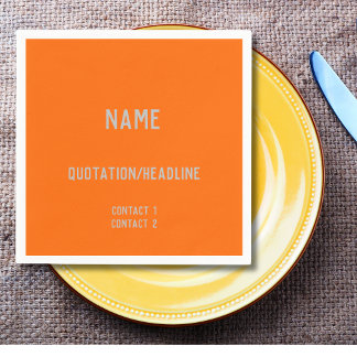 Neon Orange Custom Paper Napkins