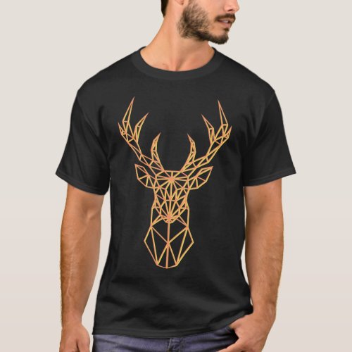 Neon Orange Deer Head _  Polygon Antlers Classic T T_Shirt