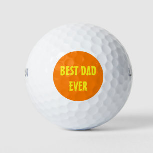 Neon Orange Elegant Father Golfer Dad Bright Golf Balls