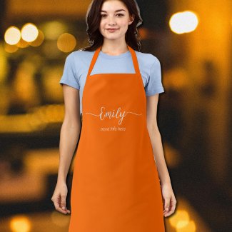 neon  orange elegant script