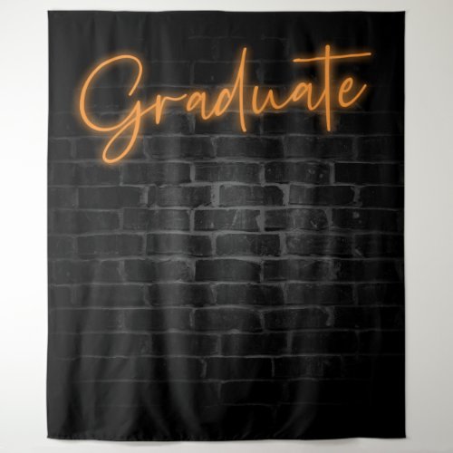 Neon Orange Glow Light  Grad Party Photo Booth Tapestry