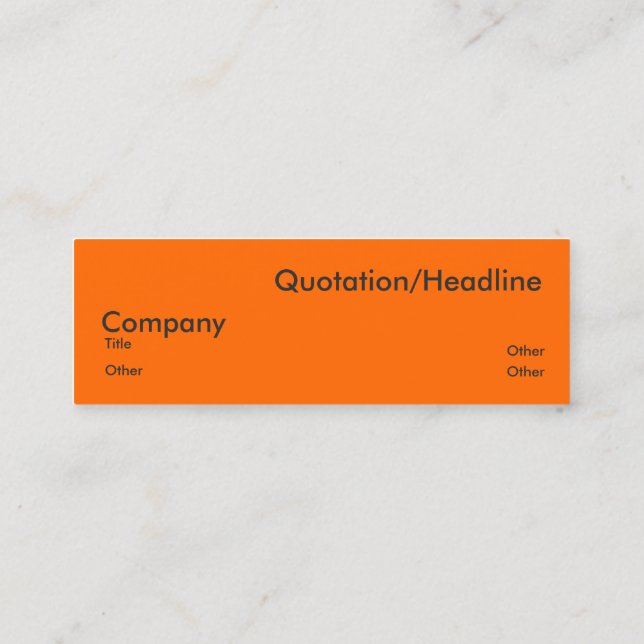 neon orange  mini business card (Back)
