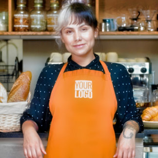 Neon Orange -Modern Logo Apron 