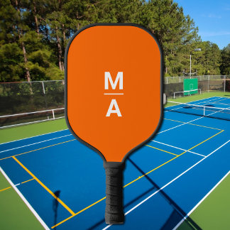 neon orange - monogrammed pickleball paddle