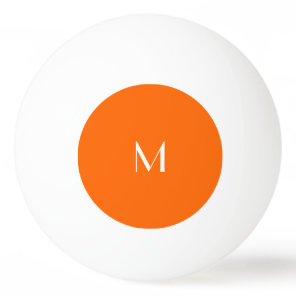 neon orange  -  monogrammed  ping pong ball