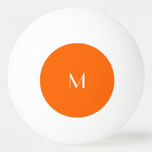 neon orange  _  monogrammed  ping pong ball