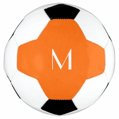 neon orange  _  monogrammed   soccer ball