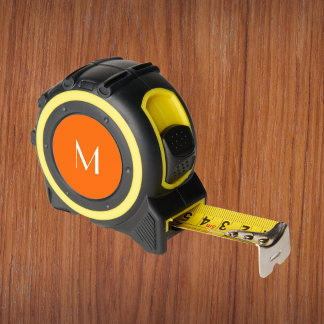 neon orange - monogrammed tape measure