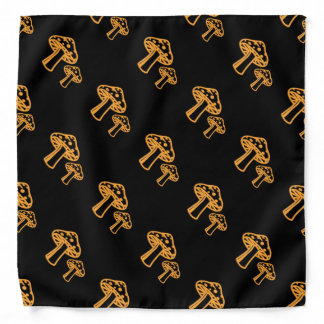Neon Orange Mushrooms Bandana