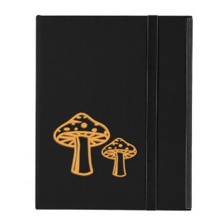 Neon Orange Mushrooms iPad Cover