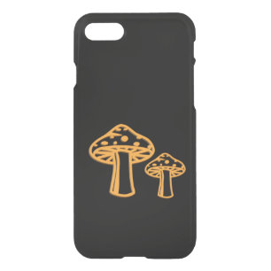 Neon Orange Mushrooms iPhone SE/8/7 Case