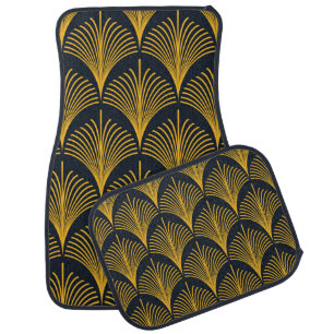 Neon Orange Peacock Scale Wallpaper. Car Floor Mat
