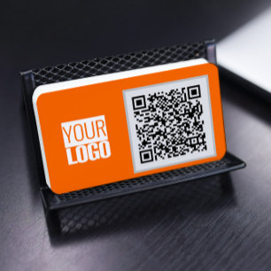 neon orange - QR code - Business Card