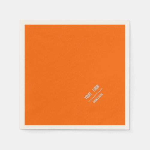 neon  orange solid color _  add logo napkins
