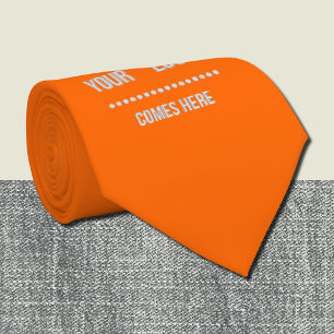 neon orange  solid color - add logo neck tie