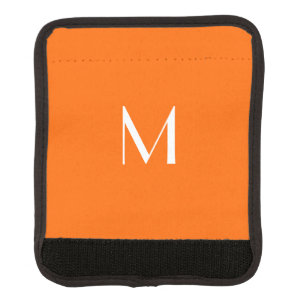 neon orange solid color - add monogram luggage handle wrap