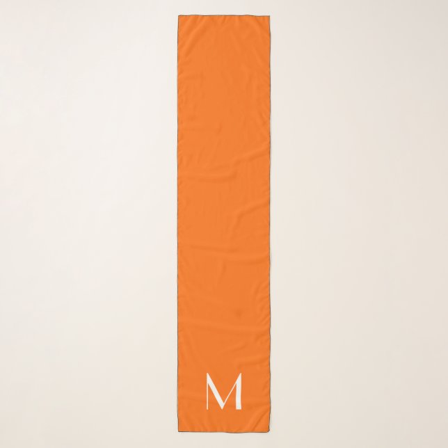 neon  orange solid color - add monogram scarf (Front)