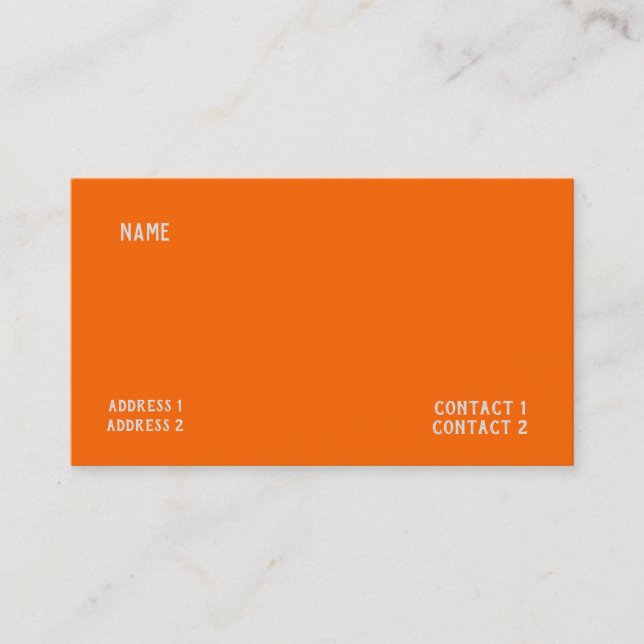 neon  orange solid color business card (Front)