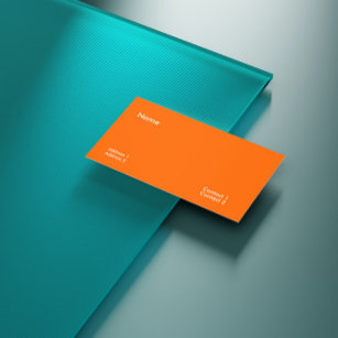 neon orange solid color business card