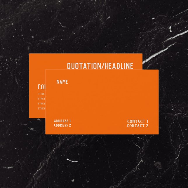 neon orange solid color business card (Creator Uploaded)