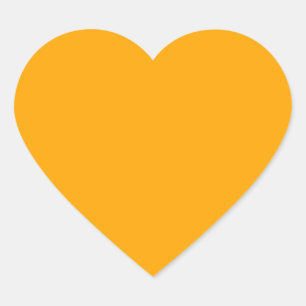 Neon Orange Solid Color   Classic Heart Sticker