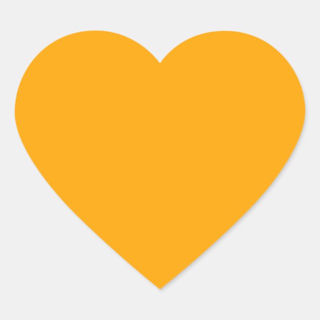 Neon Orange Solid Color | Classic Heart Sticker (Front)