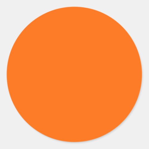 neon  orange solid color classic round sticker
