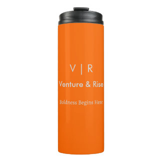 Neon Orange Thermal Tumbler – Custom Monogram&Text