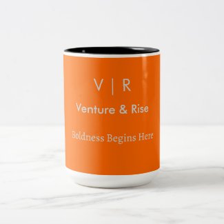 Neon Orange Two-Tone Mug – Custom Monogram&Text