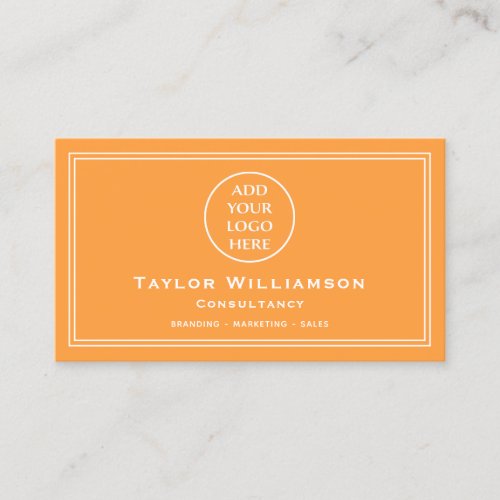 Neon Orange White Corporate Company Business Logo Business Card