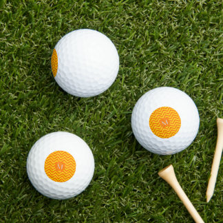 neon orange  yellow    chevron - add monogram golf balls