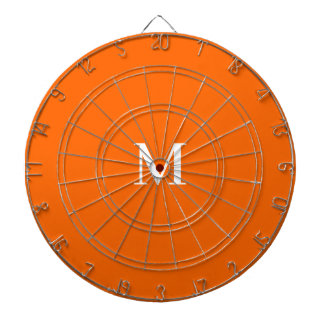 Neon Orange-your bold monogram Dart Board
