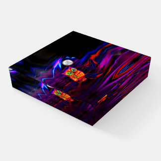 Neon Owl Thunderstorm Flash Paperweight