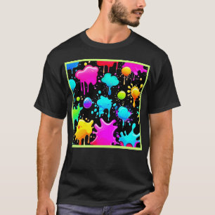 Neon Paint Drips Design T-Shirt
