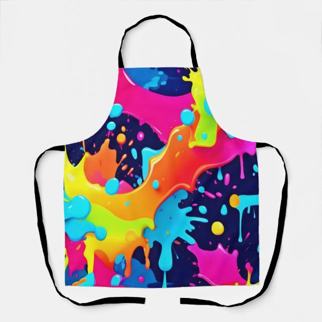 Neon Paint Explosion Apron (Front)