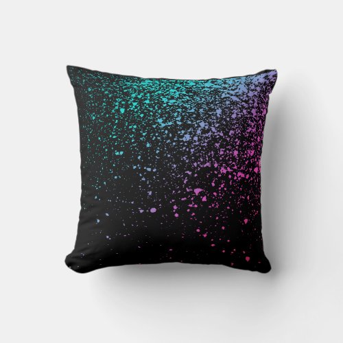 Neon Paint Explosion Throw Pillow