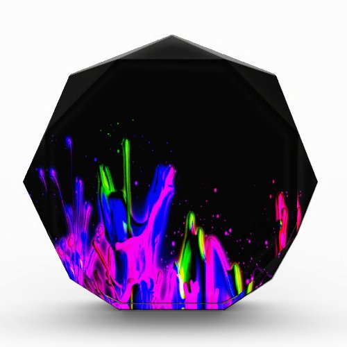 Neon Paint Splash Colorful  PERSONALIZE IT Acrylic Award