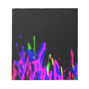Neon Paint Splash Colorful. PERSONALIZE IT Notepad