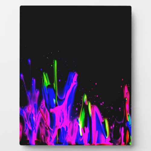 Neon Paint Splash Colorful  PERSONALIZE IT Plaque